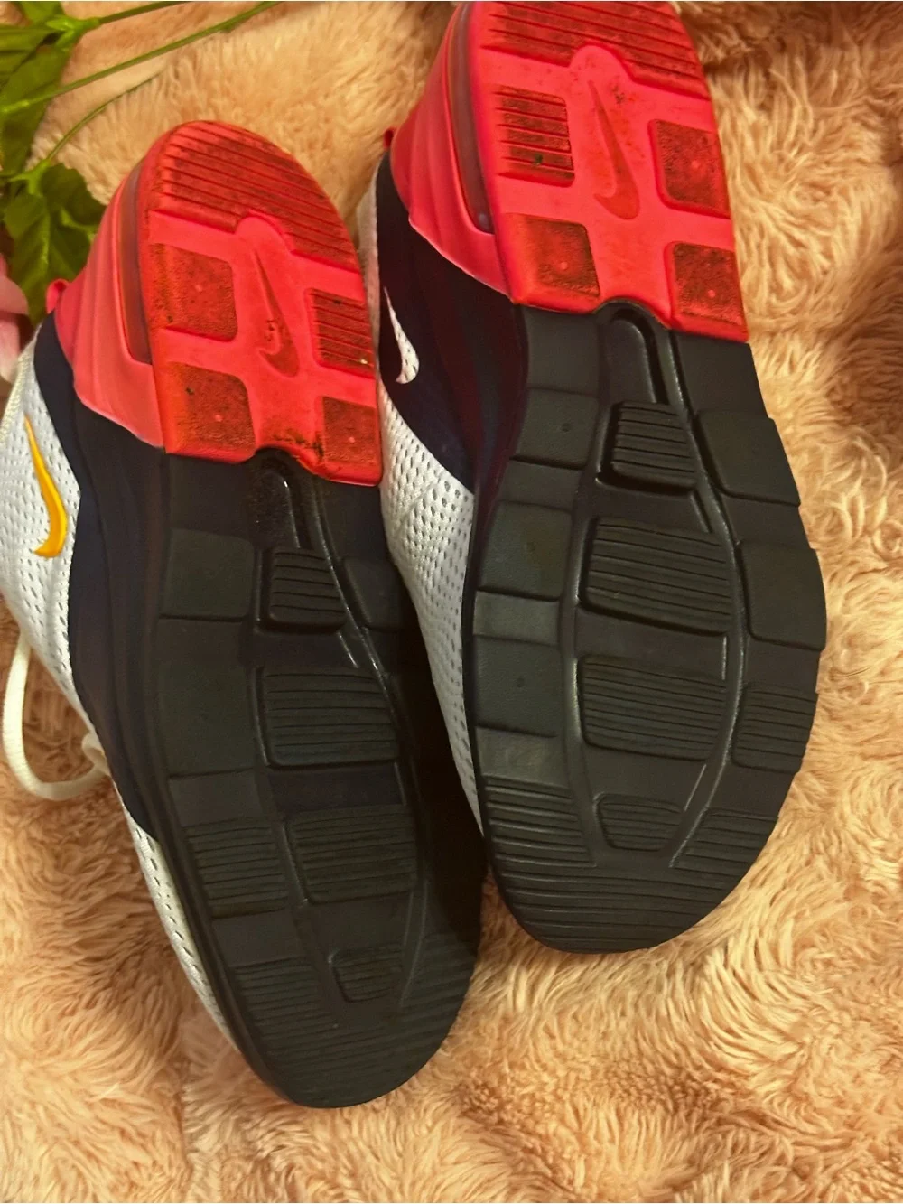 Nike Kids White Sneakers with Pink & Yellow Accents